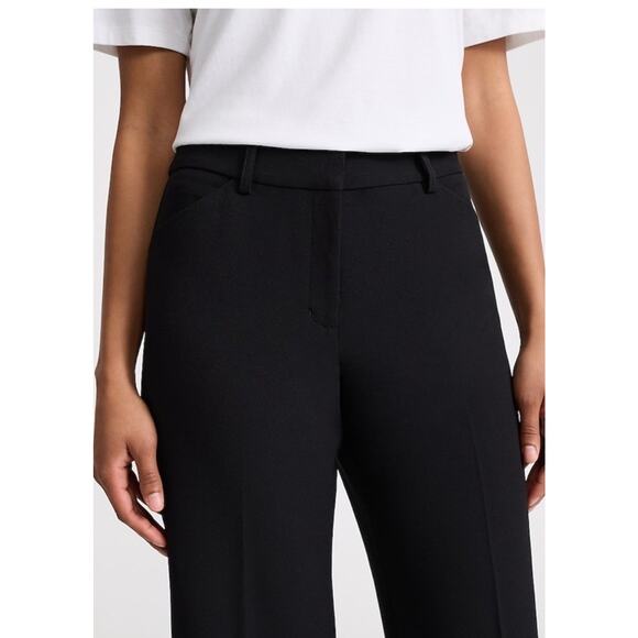 Express Editor Studio Stretch Twill Mid Rise Slim Trouser, Sz 0Long Pitch Black - Picture 3 of 5